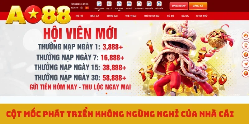 Cột mốc phát triển không ngừng nghỉ của nhà cái